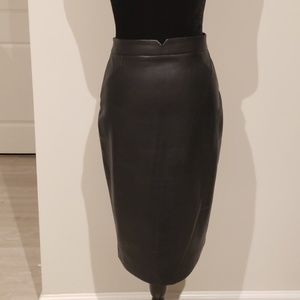 NWT black faux leather pencil skirt
